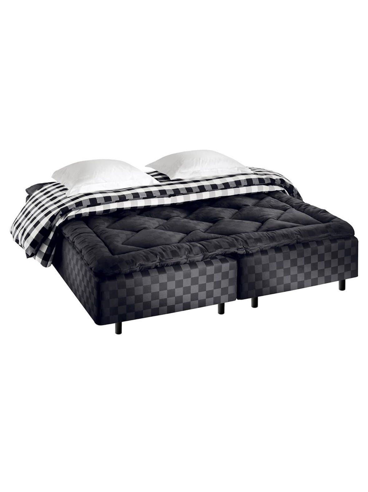 Marquis-sänky solid black check 180 x 200 cm – Hästens