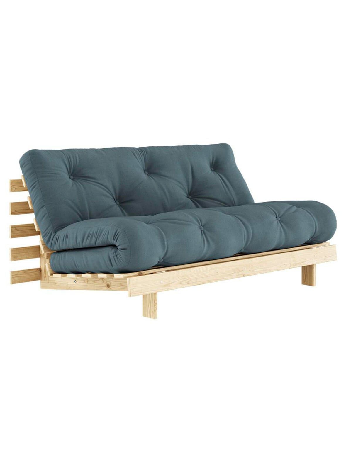Roots-futonsohva petrol blue/mänty l 160 cm – Karup