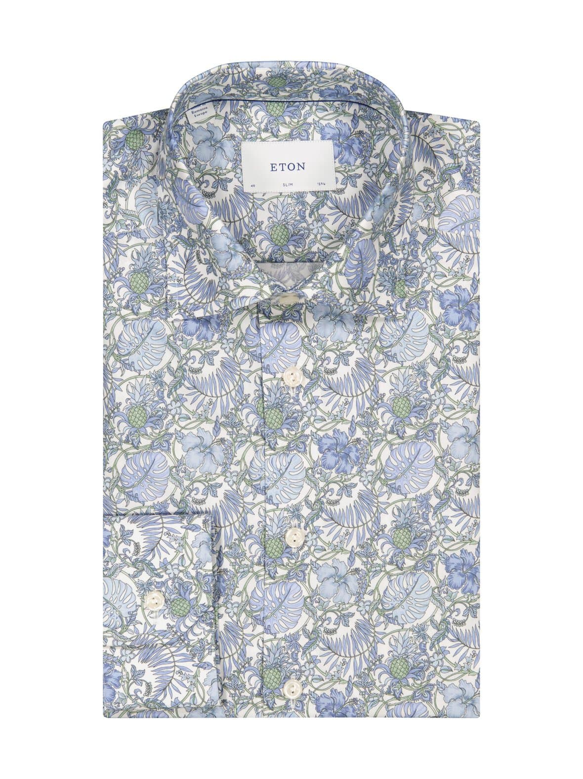 Slim fit floral signature -kauluspaita – Eton