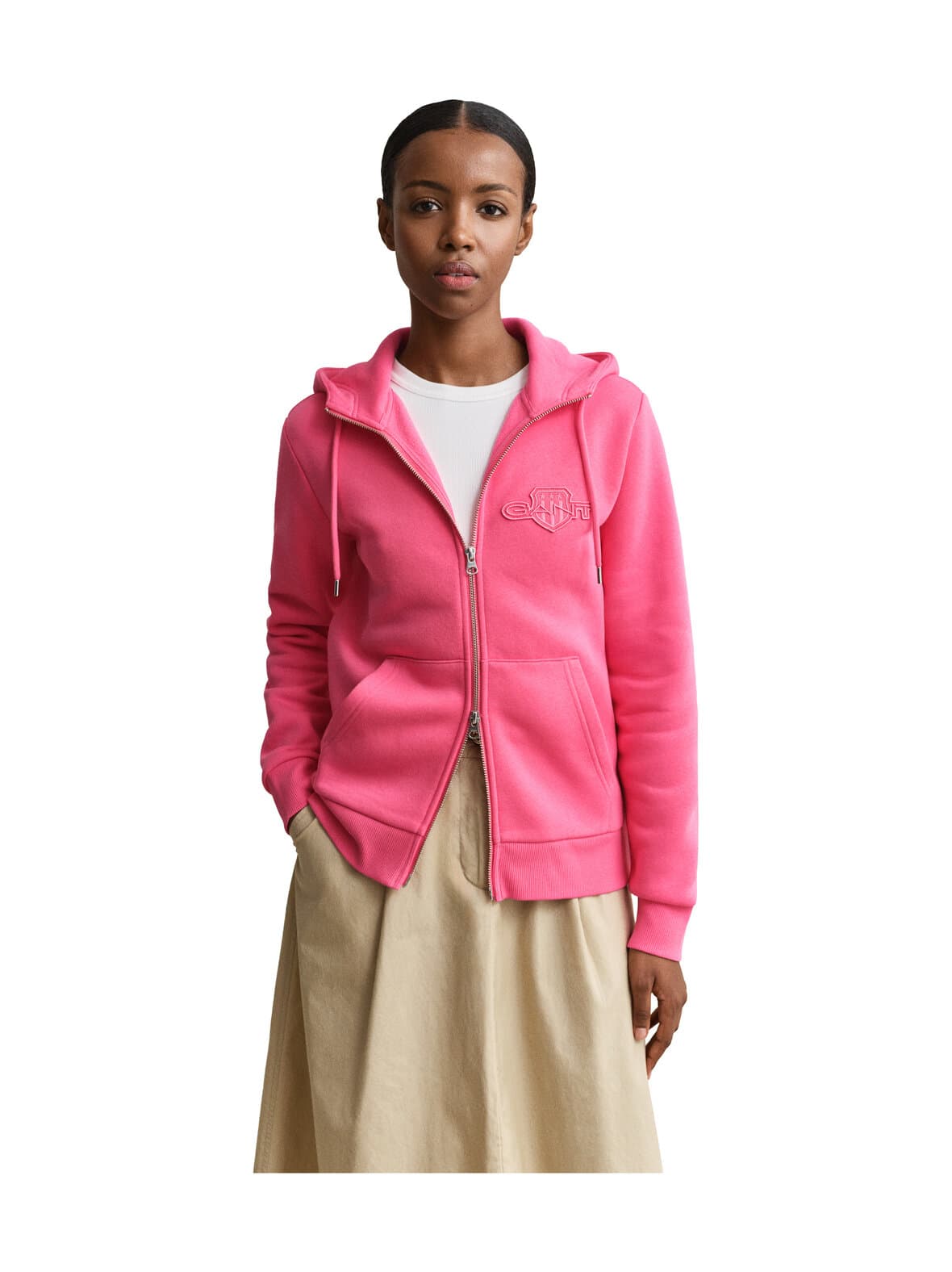 Regular tonal shield zip -hupullinen collegetakki – GANT