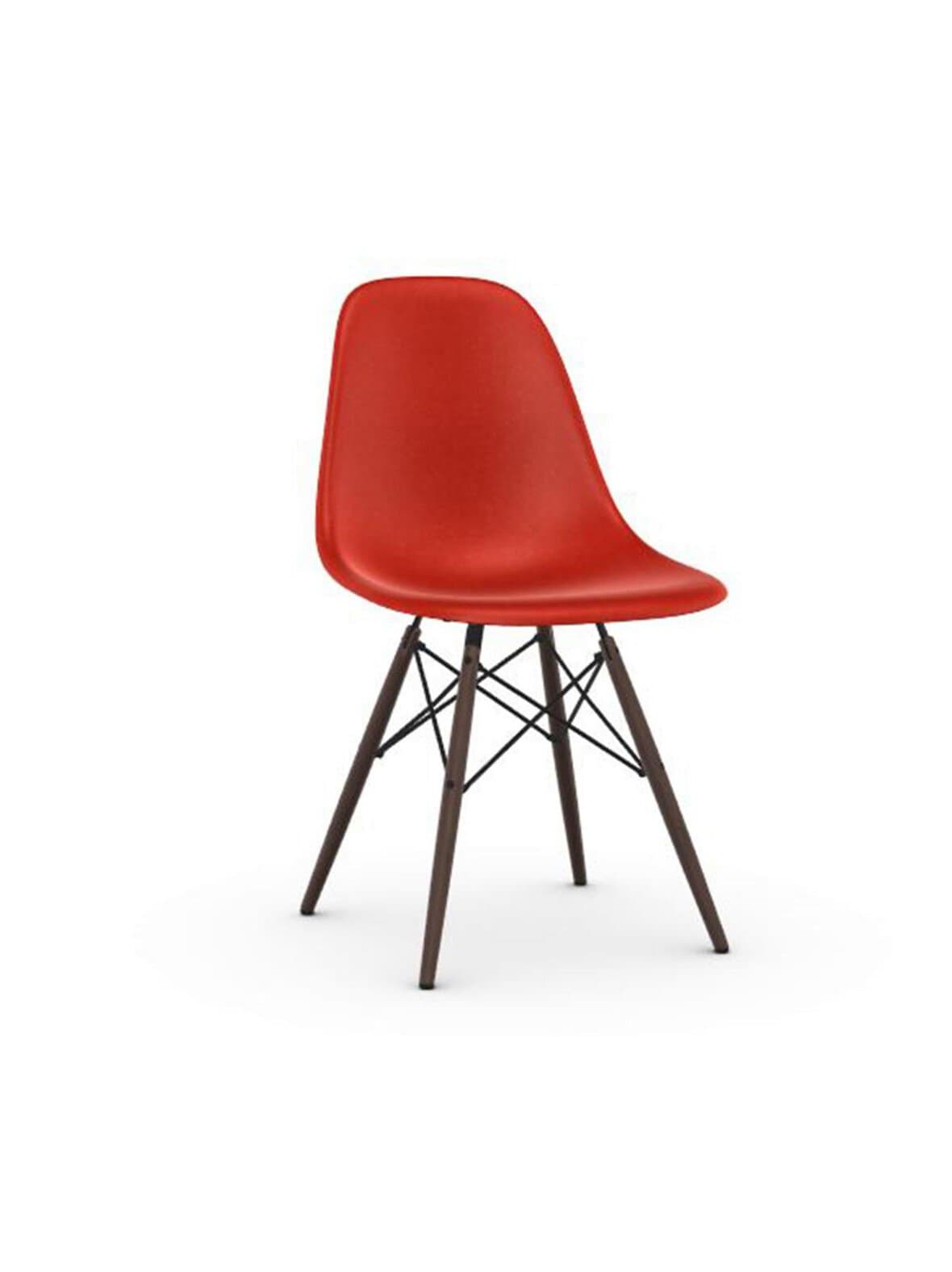 Eames dsw fiberglass -tuoli red/tumma vaahtera – Vitra