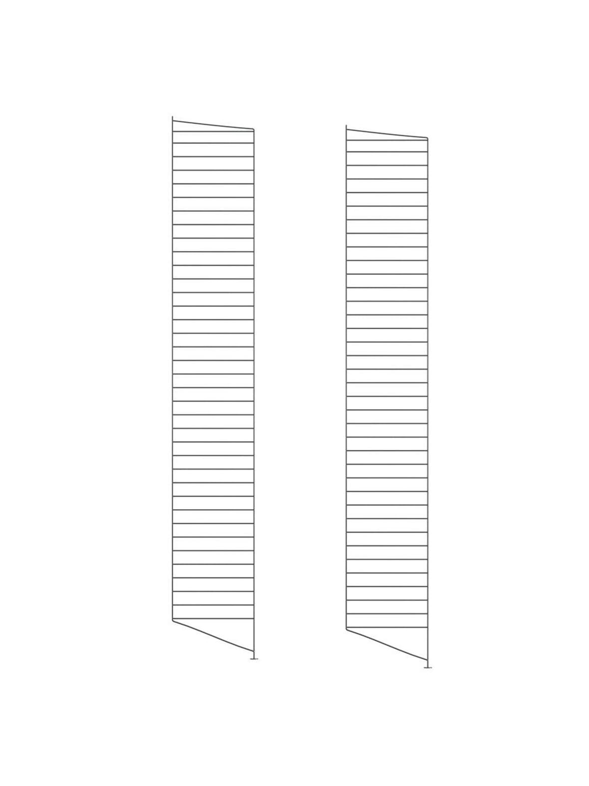 String system -lattiasivupaneelit 2 kpl tummanharmaa 200 x 30 cm – String Furniture