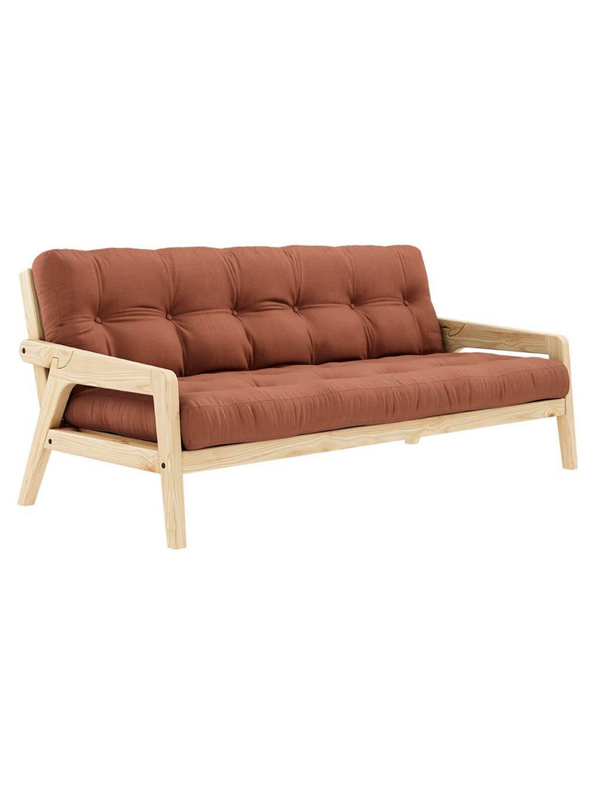 Grab-futonsohva clay brown/mänty l 200 cm – Karup