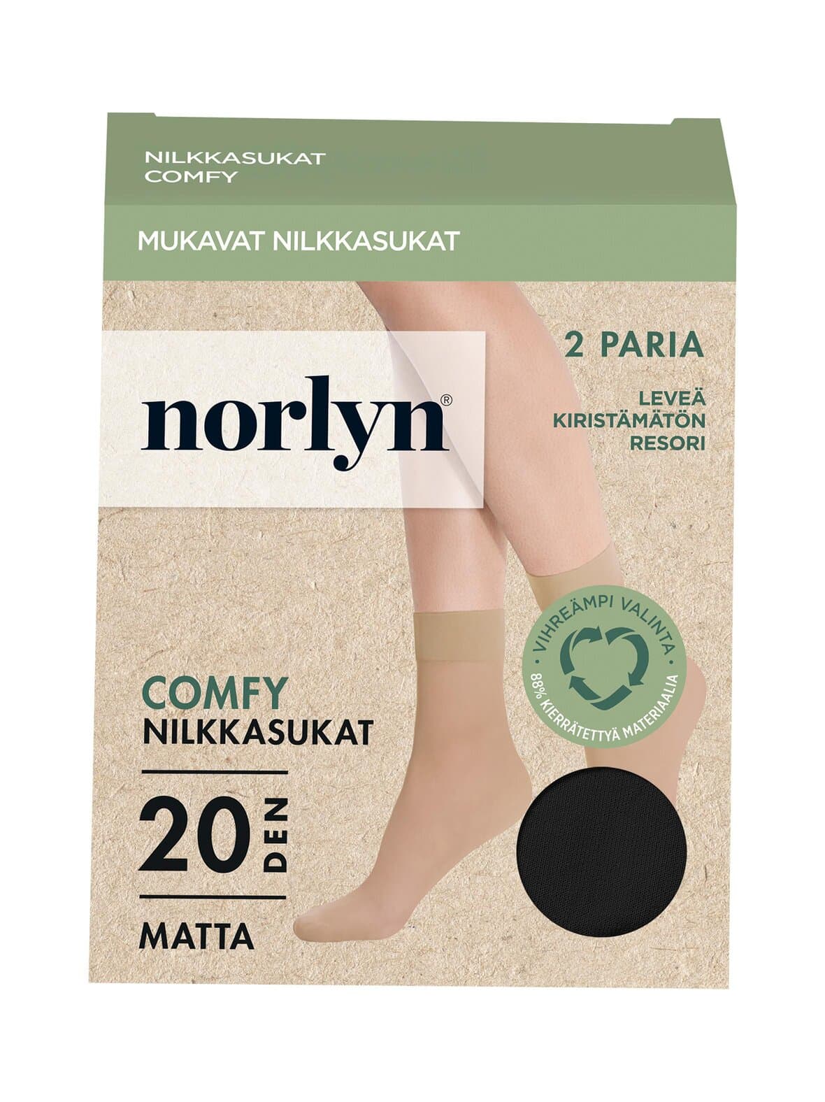 Comfy matt 20 den -nilkkasukat 2-pack – Norlyn