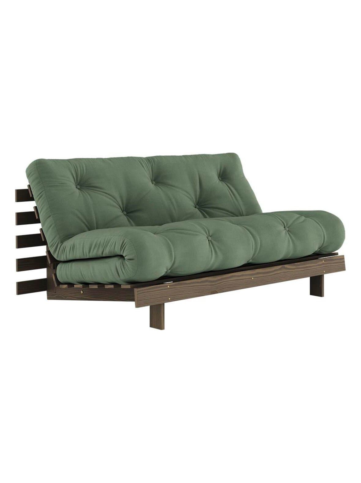 Roots-futonsohva olive green/ruskea l 160 cm – Karup