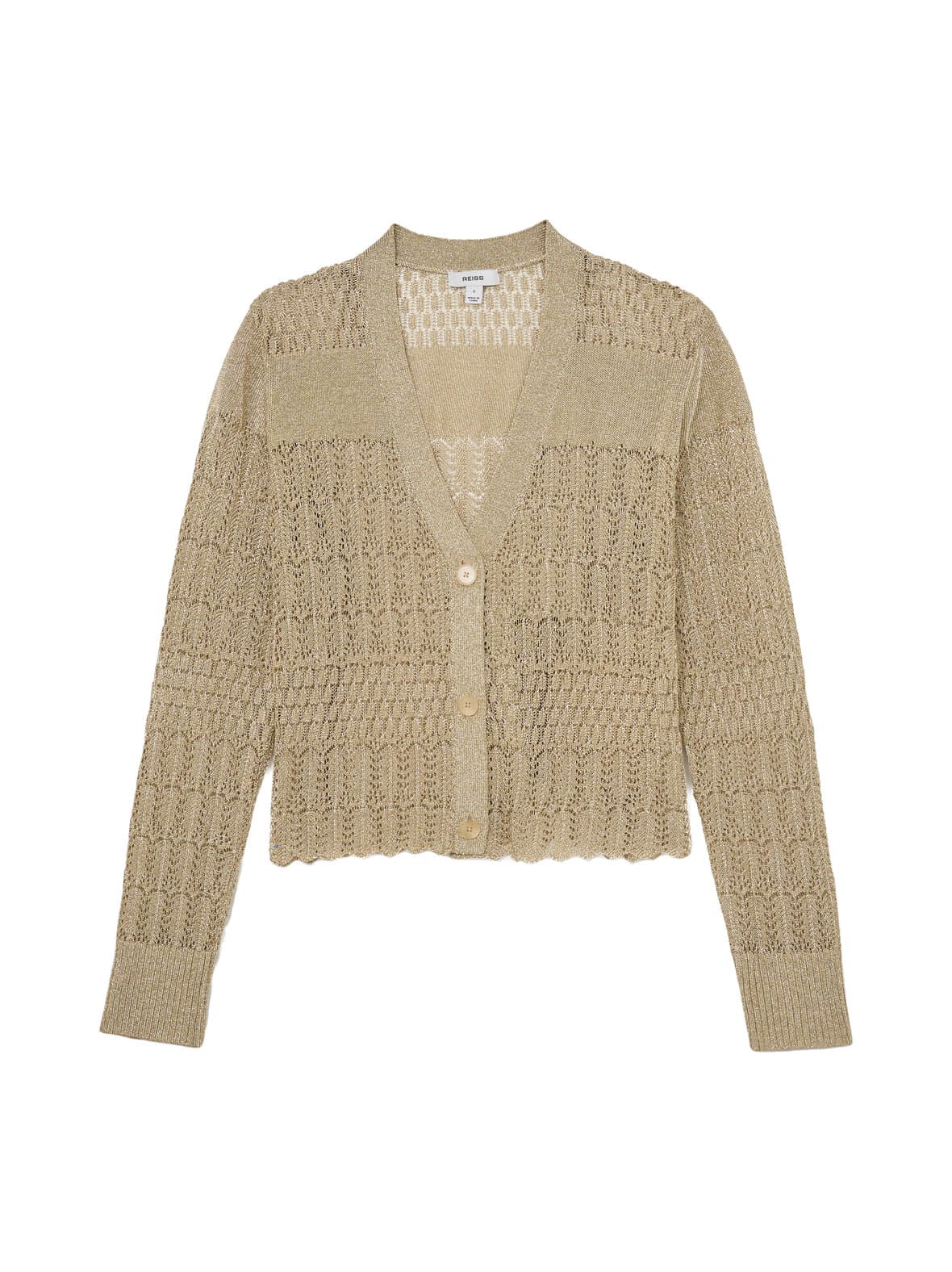 Suzanne metallic stitch -neuletakki – Reiss