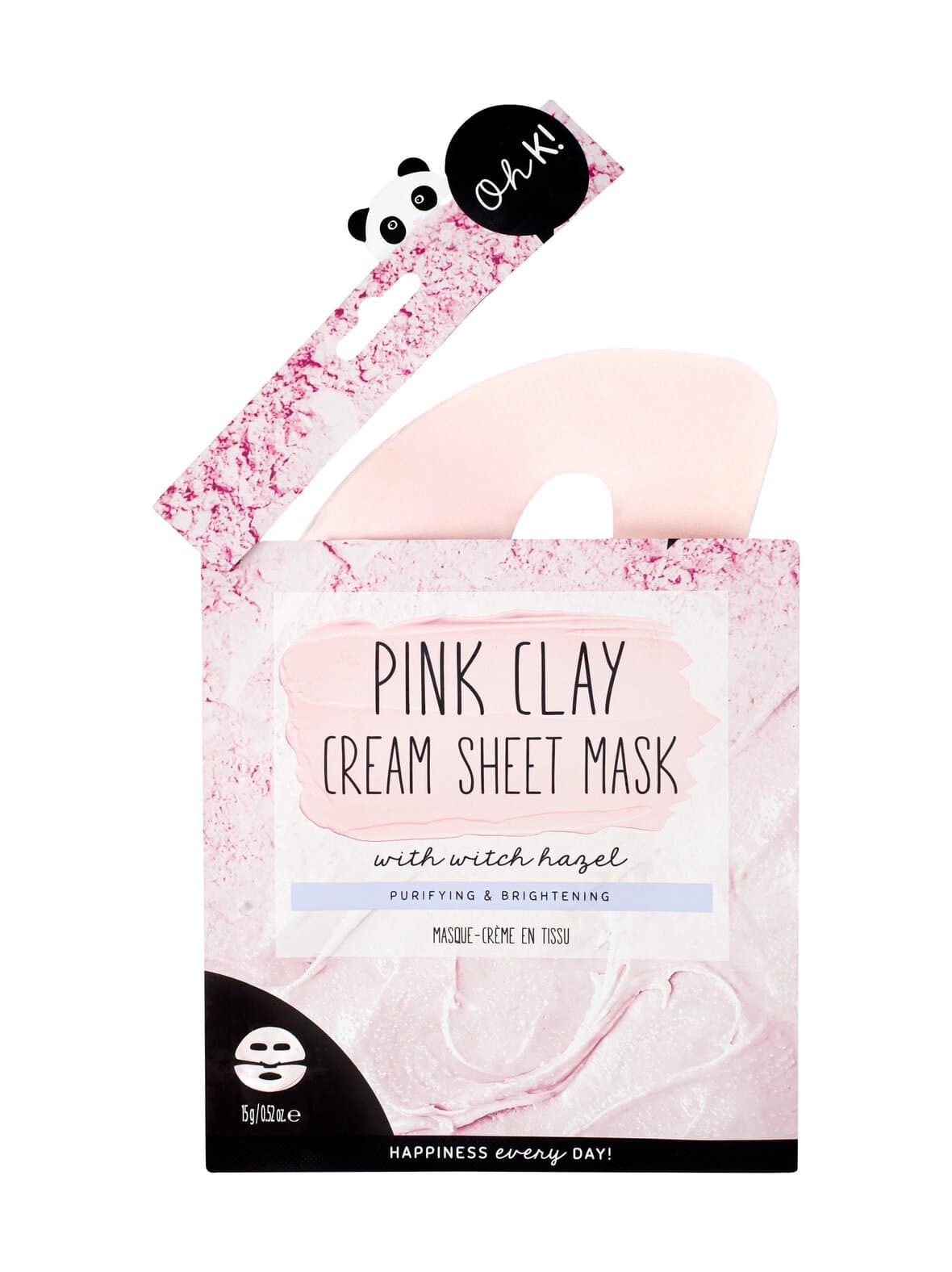 Pink clay & witch hazel cream sheet mask -kasvonaamio – Ohk!