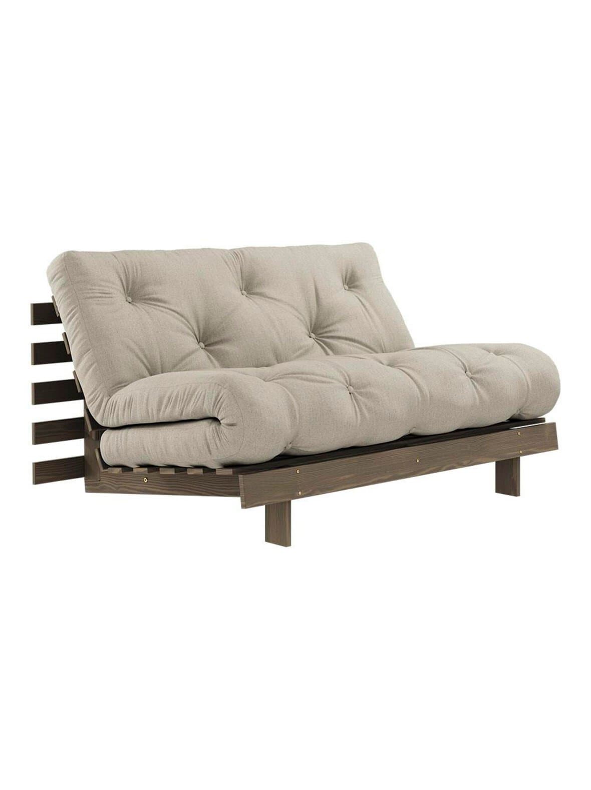 Roots-futonsohva linen/ruskea l 140 cm – Karup