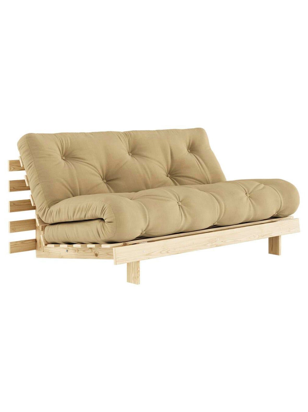 Roots-futonsohva wheat beige/mänty l 160 cm – Karup