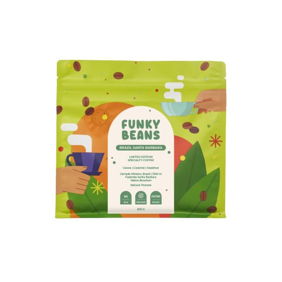 Jauhettu specialty-kahvi Funky Beans Brazil Santa Barbara, 200 g – Parallel