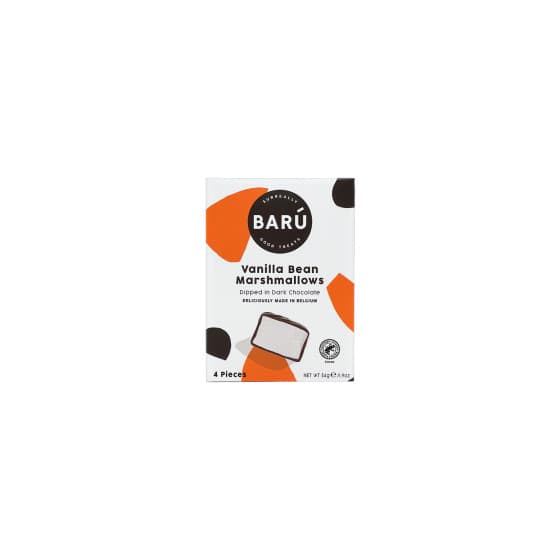 BARU Vanilla Bean -vaahtokarkkeja, jotka on dipattu tummaan suklaaseen, 4 kpl. – BARÚ