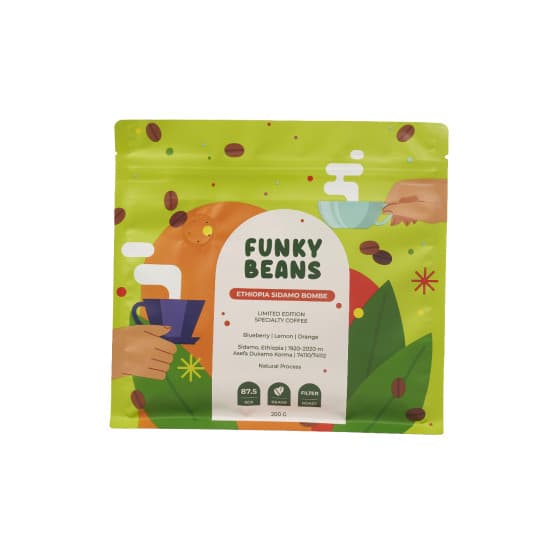 Specialty-kahvipavut Funky Beans Ethiopia Sidamo Bombe Filter, 200 g – Funky Beans
