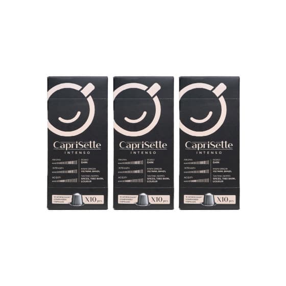 Nespresso® koneisiin sopivat kahvikapselit Caprisette Intenso, 3 x 10 kpl. – Caprisette