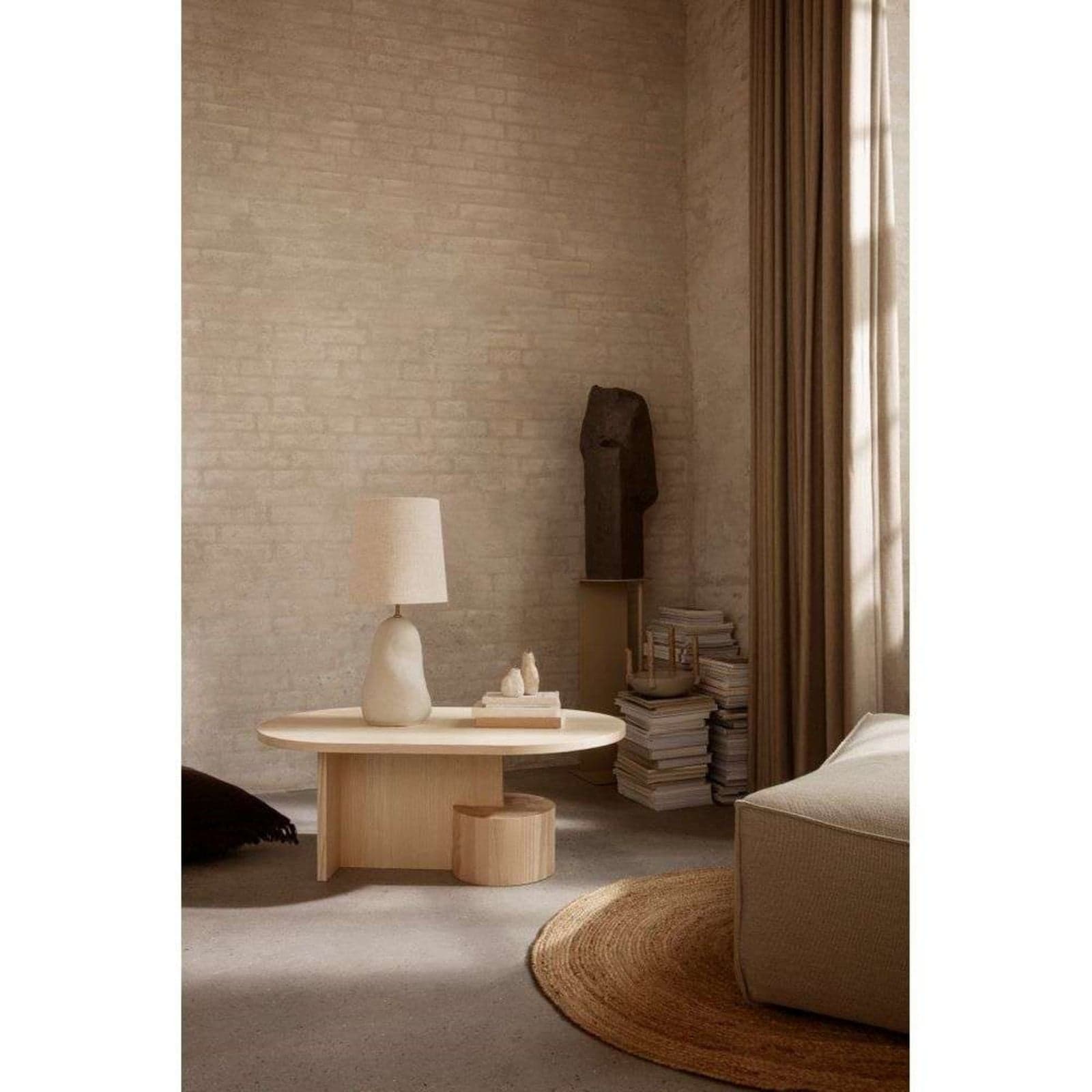 Hebe Pöytävalaisin Medium Off-White/Natural ferm LIVING - Olohuone - Kangas / tekstiili – ferm LIVING