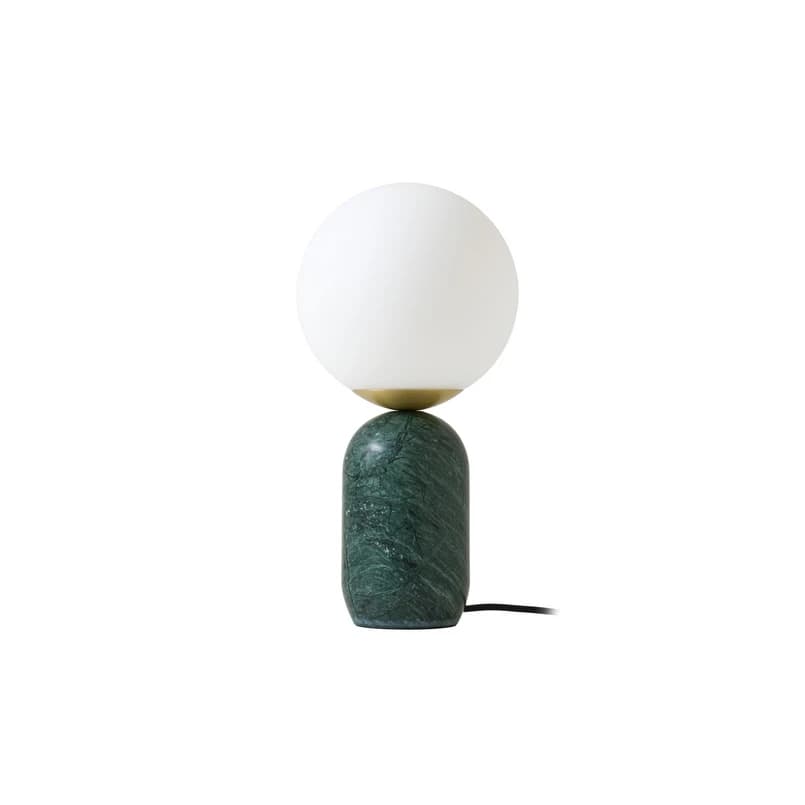 Lindby - Lennes pöytävalaisin, Ø 20 cm, lasi, vihreä, marmori – Lindby