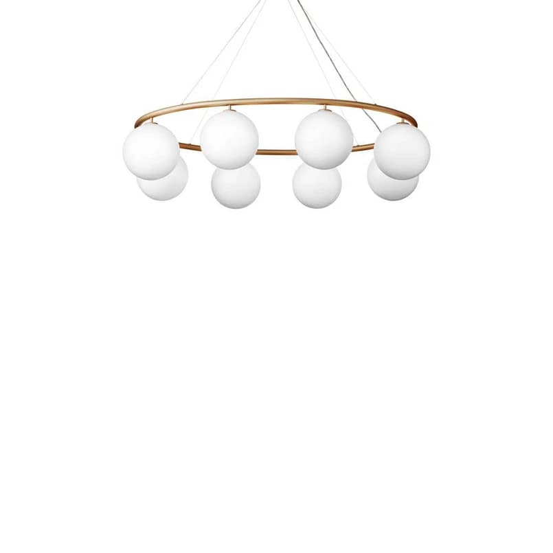 Nuura Aps - Miira 8 Oval kattokruunu, messinki/opaalikivi, 8-lamppuinen Nuura – Nuura Aps