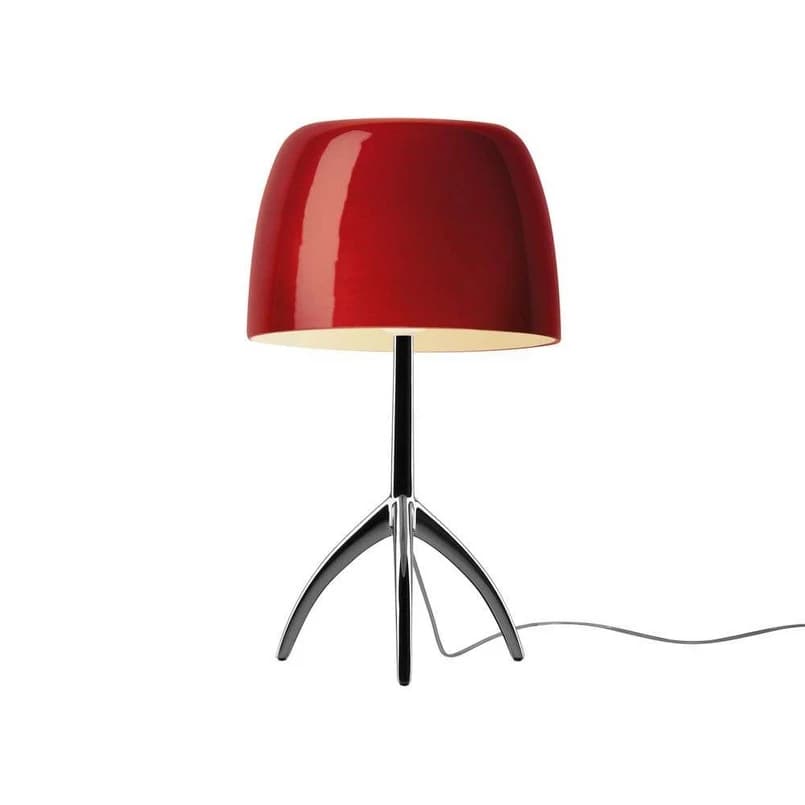 Foscarini - Lumiere Grande pöytävalaisin, kromi/punainen, 45 cm – Foscarini