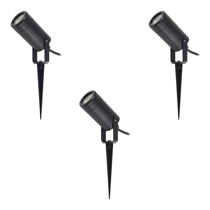 Lindby - Thorgal Puutarhavalaisin w/Keihäs Ø6 3pcs Musta – Lindby