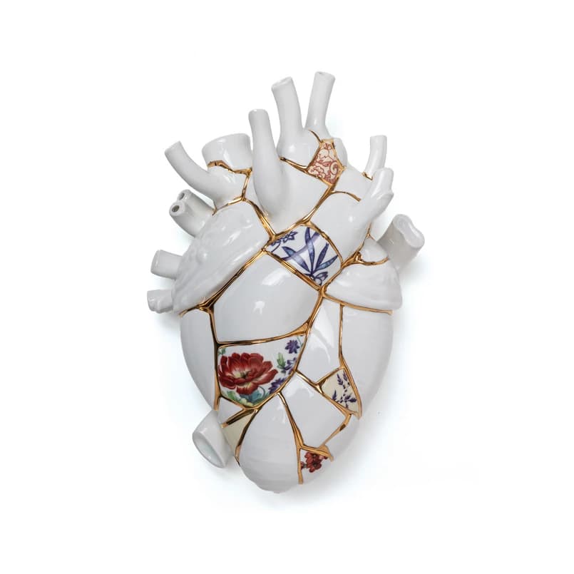SELETTI - Love In Bloom Kintsugi Porcelain Heart Maljakko – SELETTI
