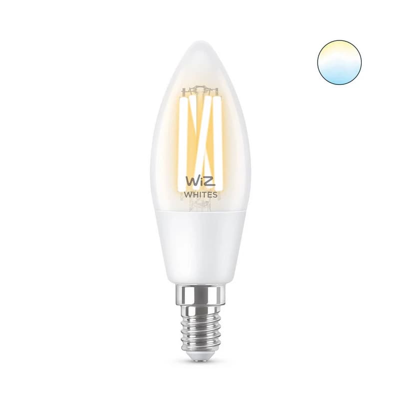 WiZ - Lamppu Smart TW 4,9W 2700-6500K Kynttilä Clear E14 – WiZ