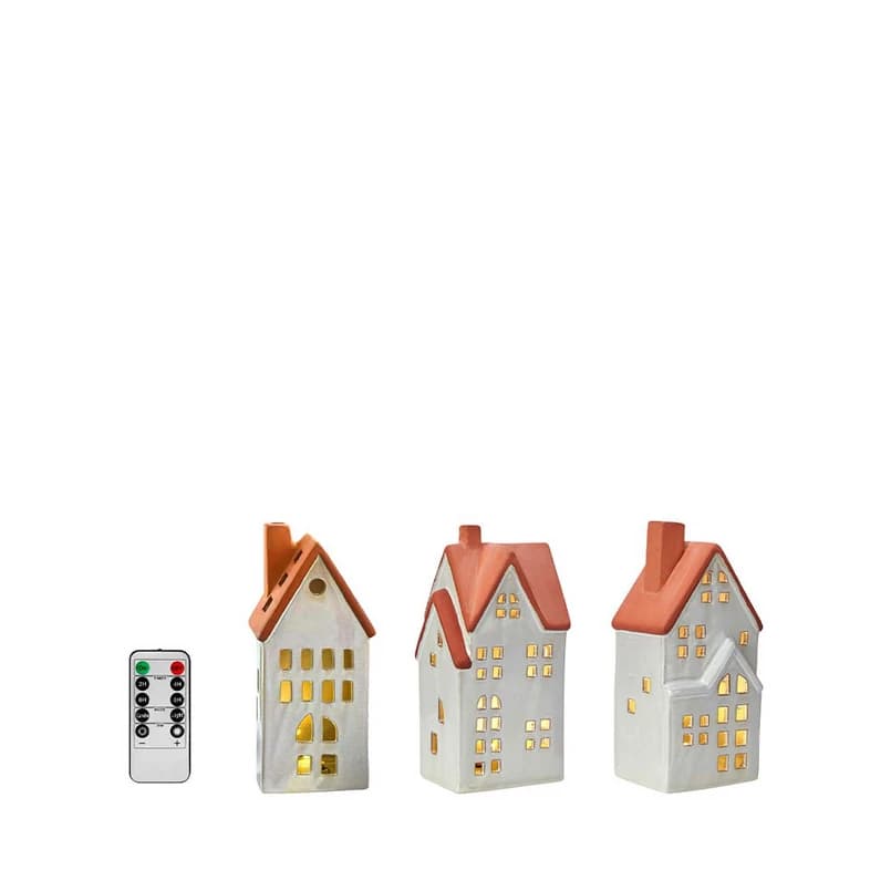 Markslöjd - Molton Decoration Pöytävalaisin 3 pcs. White/Brown – Markslöjd