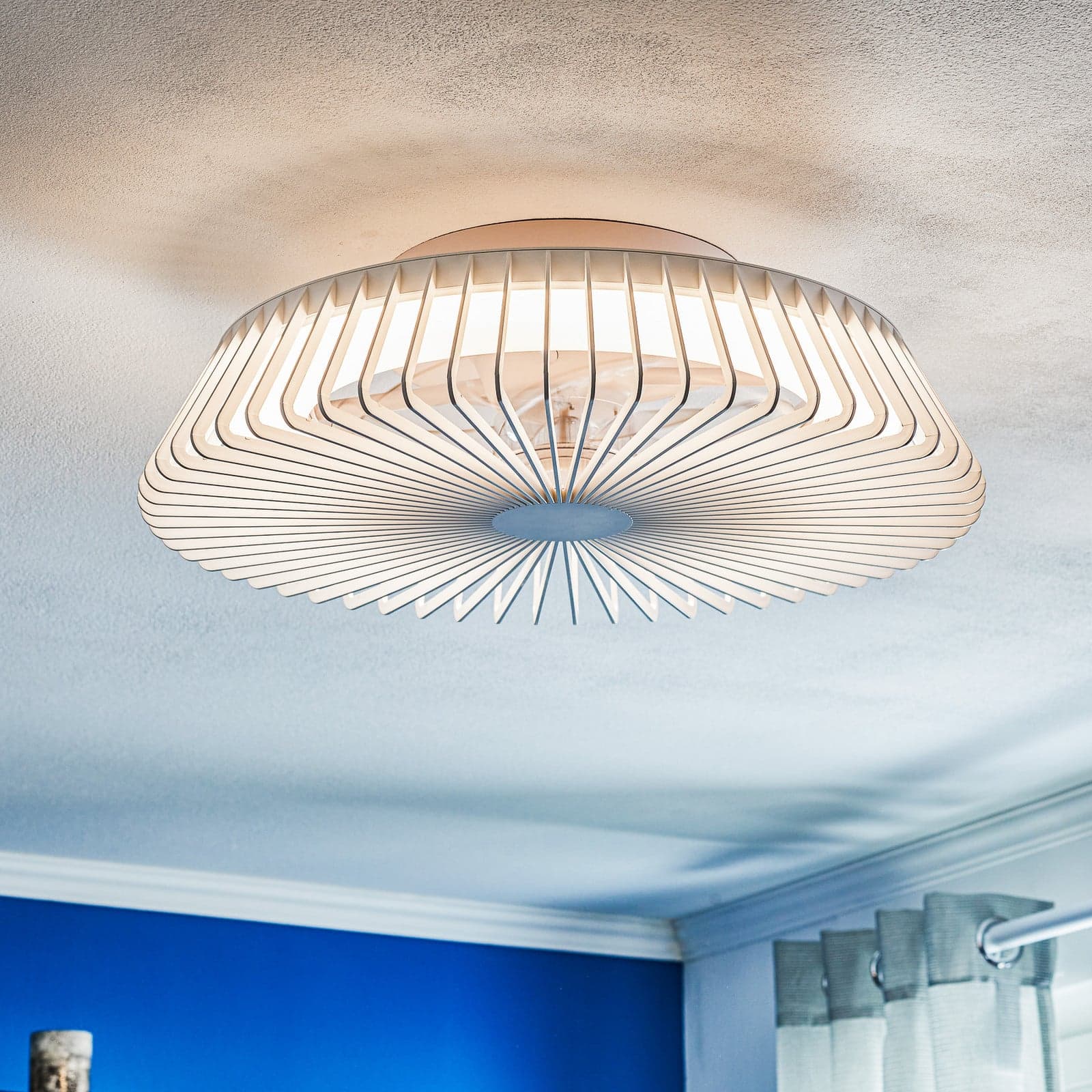 Himalaya-LED-kattotuuletin, sovellus, kaukosäädin, valkoinen Mantra Iluminación - Olohuone - Moderni - Metalli – Mantra Iluminación