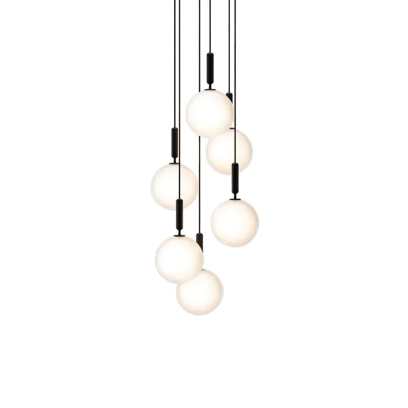 Nuura Aps - Miira 6 kattokruunu Large, harmaa/opaalinen, 6-lamppuinen Nuura – Nuura Aps