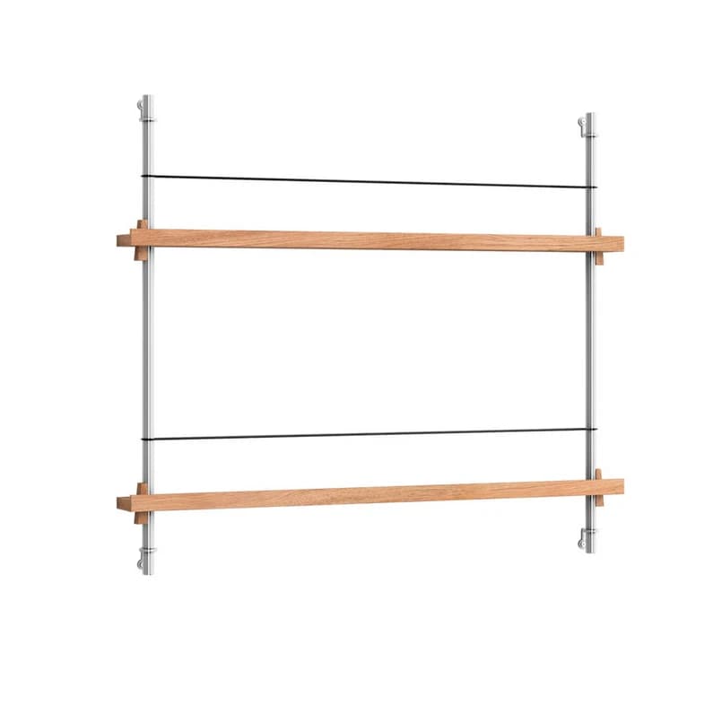 Moebe - Magazine Shelving 65 Hylly Oak/Stainless Steel – Moebe