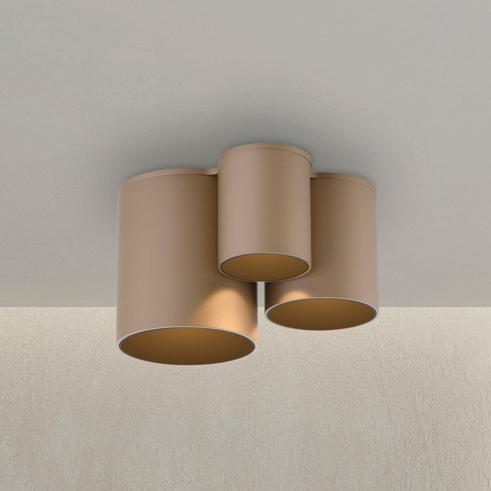 Point LED-kylpyhuoneen kattolamppu, pronssi, 18 cm, 3-lamppuinen, IP44 - PURE - Moderni - Metalli - Monilamppuinen – Pure