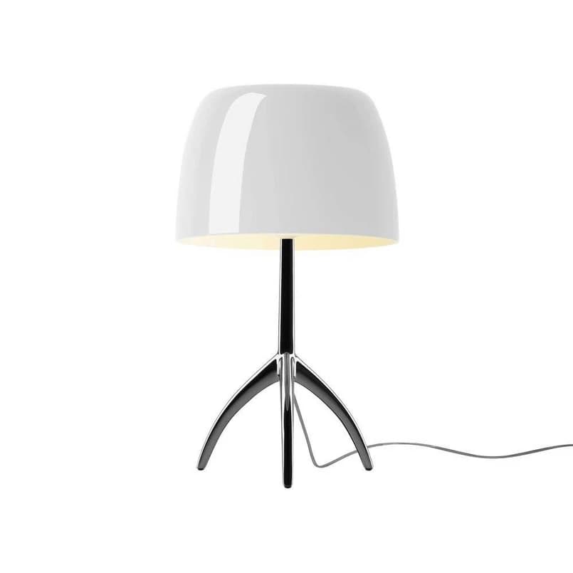 Foscarini - Lumiere Grande pöytävalaisin, kromi/valkoinen, 45 cm – Foscarini