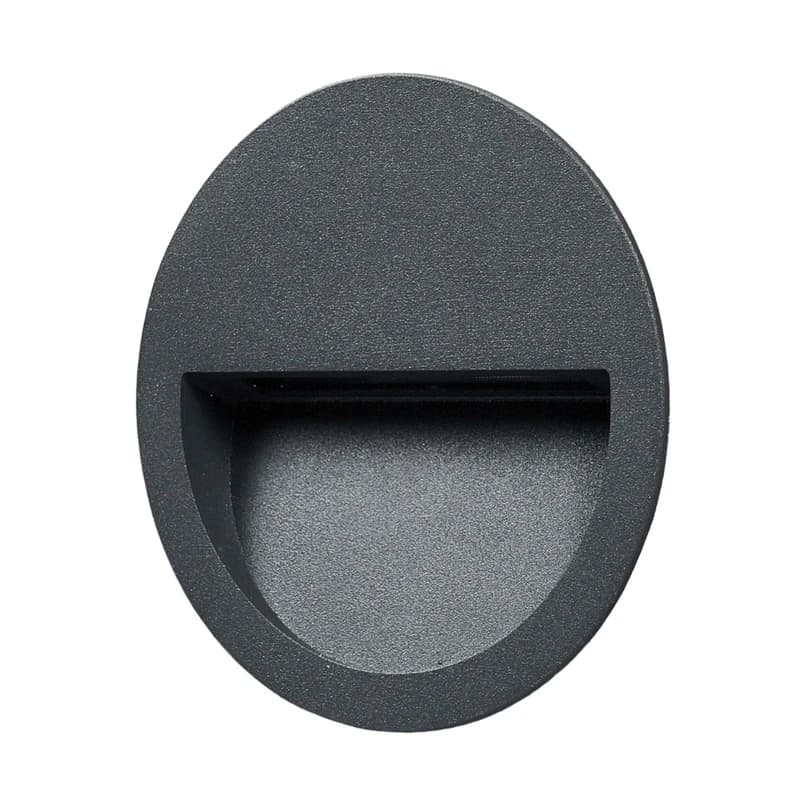 Lucande - Loya Round Ulko Upotettu Seinävalaisin Dark Grey – Lucande