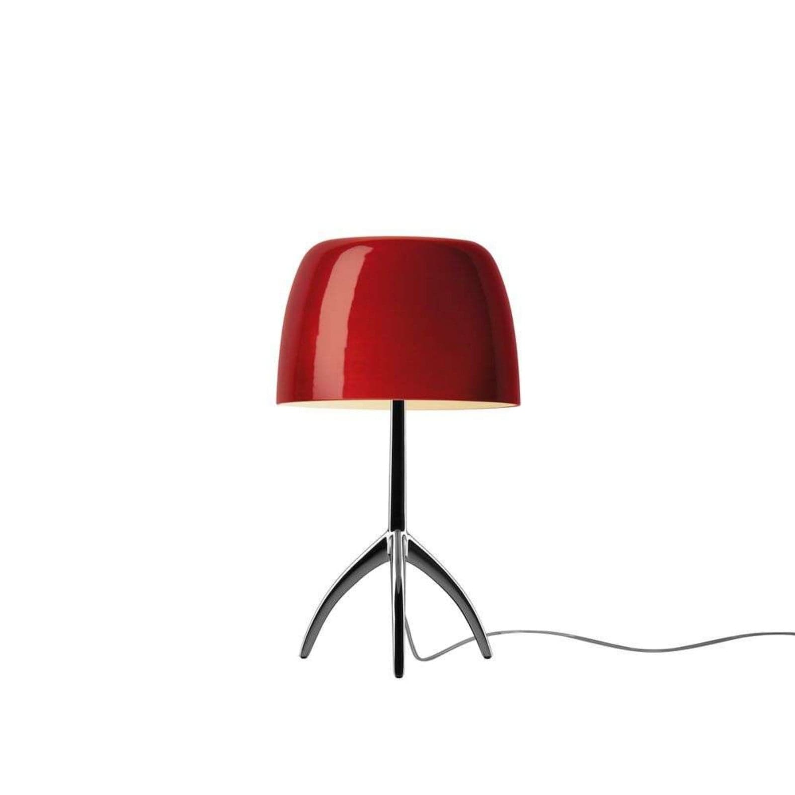 Lumiere Piccola pöytälamppu, kromi/punainen, 35 cm Foscarini - Olohuone - Alumiini – Foscarini