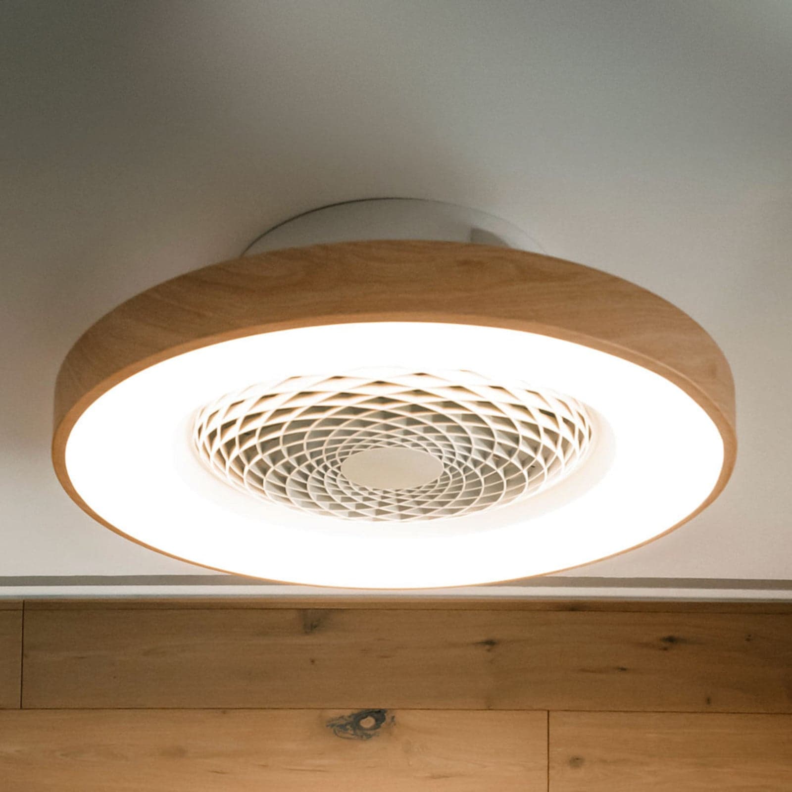 Älykäs LED-kattotuuletin Tibet, puunvärinen, hiljainen – Mantra Mantra Iluminación - Olohuone - Moderni - Metalli – Mantra Iluminación
