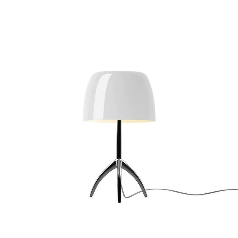 Foscarini - Lumiere Piccola pöytävalaisin, kromi/valkoinen, 35 cm – Foscarini