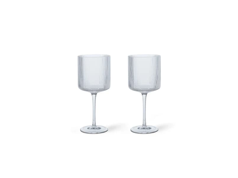 ferm LIVING - Ripple Punainen Wine Glasses Set of 2 Clear – ferm LIVING