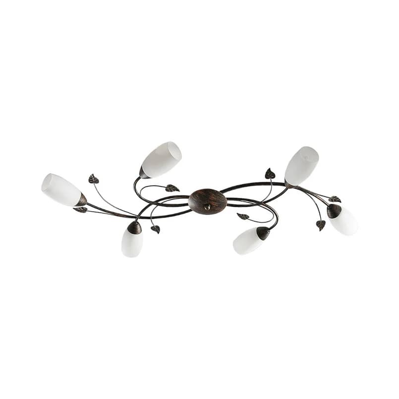 Lindby - Stefania 6 Kattovalaisin White/Black-Gold – Lindby