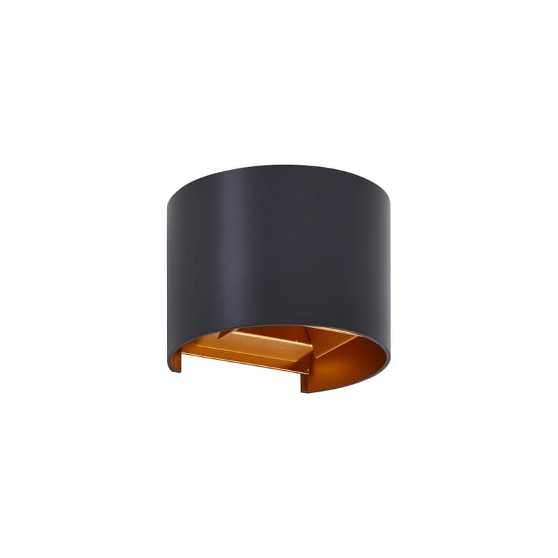 Lindby - Nivar Round LED Ulko Seinävalaisin Black/Gold – Lindby