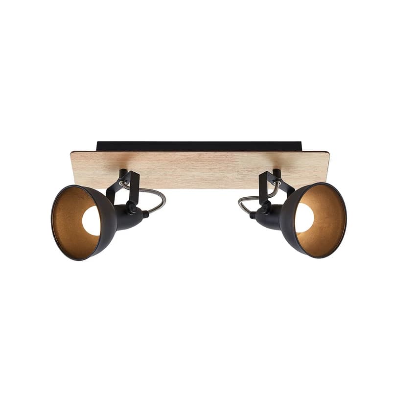 Lindby - Aylis 2 Kattovalaisin Black/Wood – Lindby