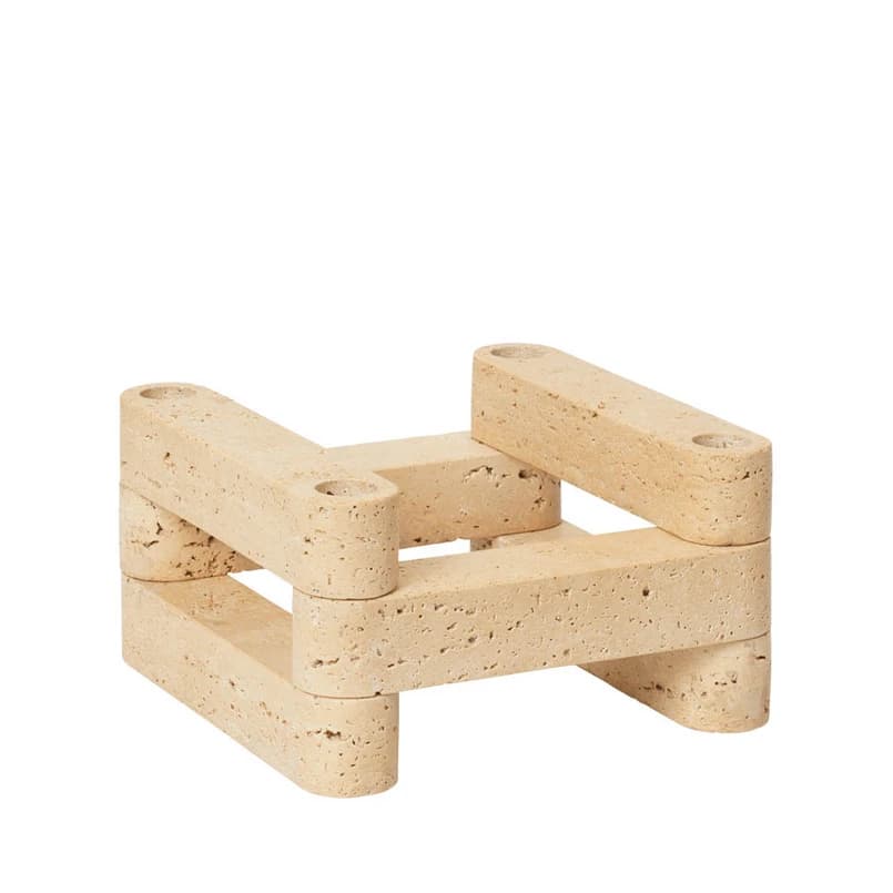 ferm LIVING - Newel Modular Kynttilänjalka Set Travertine – ferm LIVING