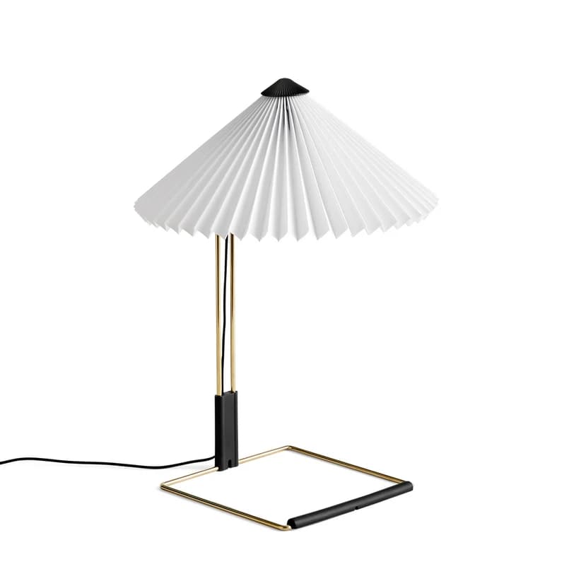 HAY - Matin LED-pöytälamppu, valkoinen/messinki, korkeus 38 cm – HAY