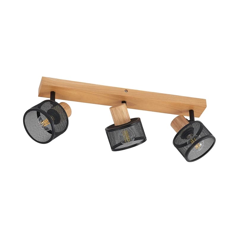 Lindby - Evinora 3 Kattovalaisin Black/Wood – Lindby