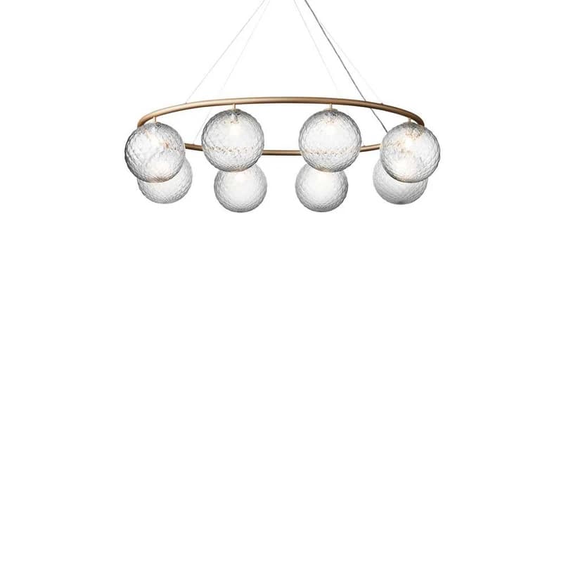 Nuura Aps - Miira 8 Oval kattokruunu, messinki/kirkas, 8-lamppuinen Nuura – Nuura Aps