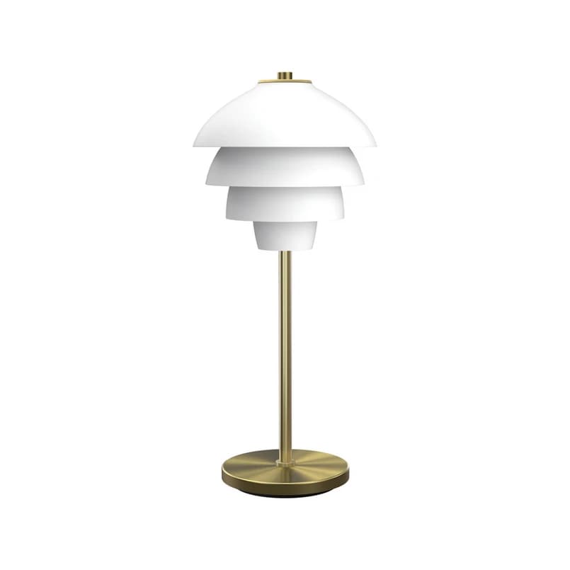 Belid - Valencia pöytävalaisin, korkeus 41 cm, valkoinen/messinki, G9 – Belid