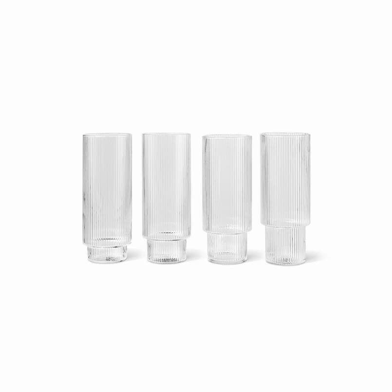 ferm LIVING - Ripple Long Drink Glasses Set of 4 Clear – ferm LIVING