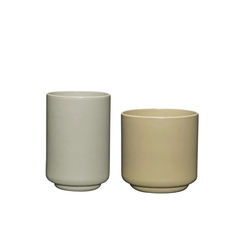 Hübsch - Deux Pots 2 pcs. Light Green/Sand – Hübsch