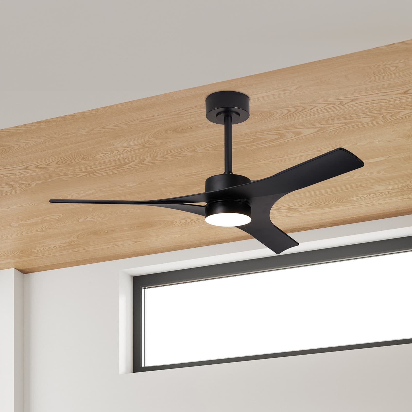 Thai LED-kattotuuletin, musta, hiljainen DC-moottori, CCT – Mantra Mantra Iluminación - Olohuone - Moderni - Muovi – Mantra Iluminación