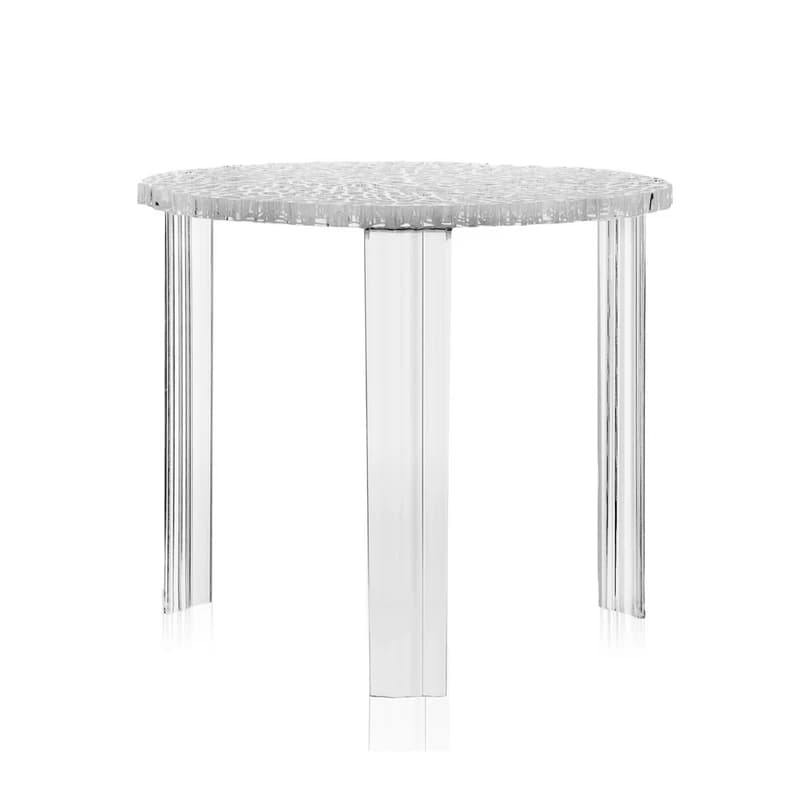 Kartell - T-Table pöytä, korkeus 44 cm, Ø 50 cm, läpinäkyvä – Kartell