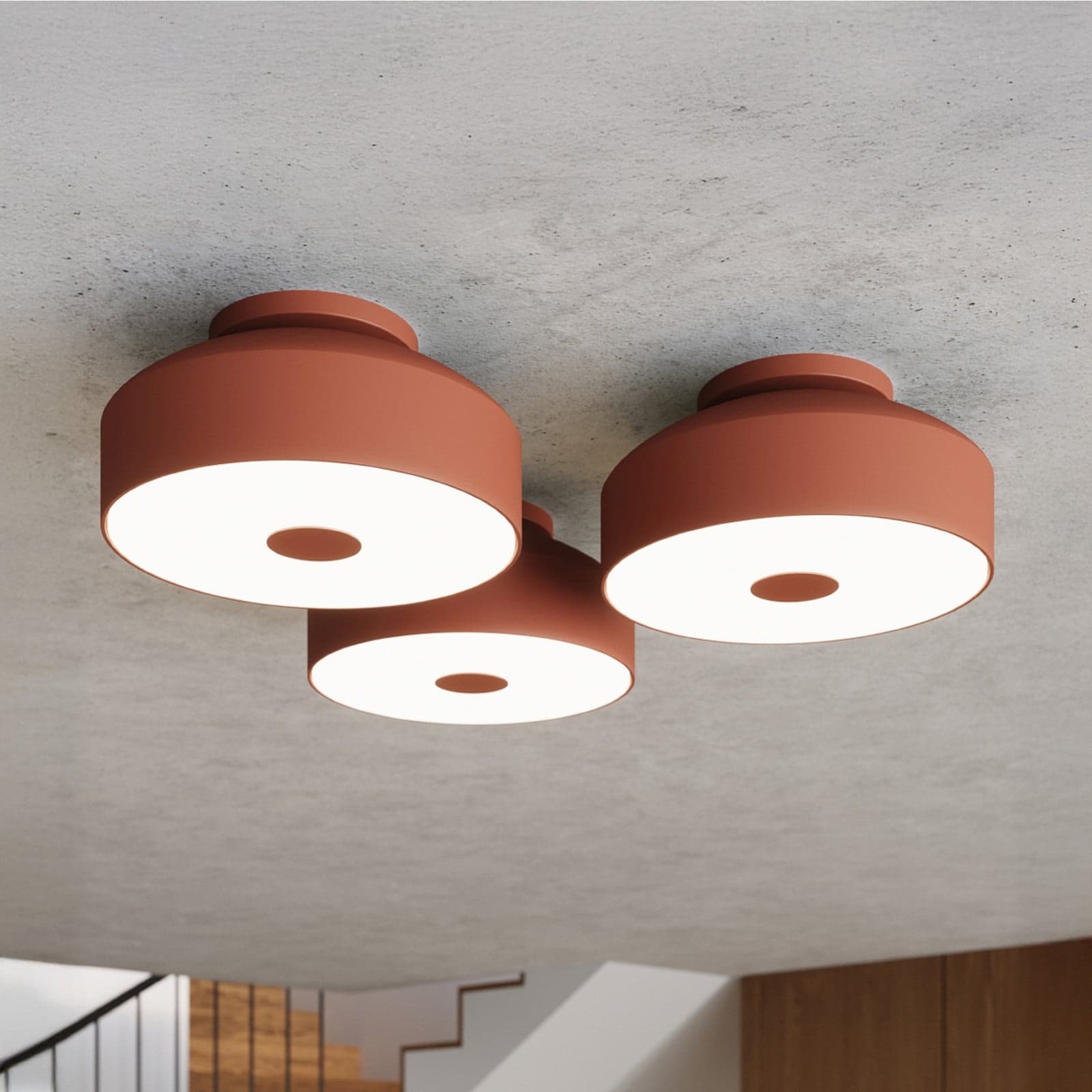 CLARO kattovalaisin, okra, Ø 30 cm, metalli, 4 x E27 SOLLUX LIGHTING - Olohuone - Yksilamppuinen – SOLLUX LIGHTING