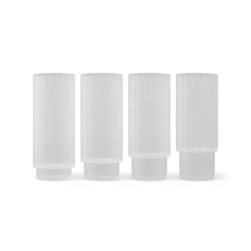 ferm LIVING - Ripple Long Drink Glasses Set of 4 Frosted – ferm LIVING