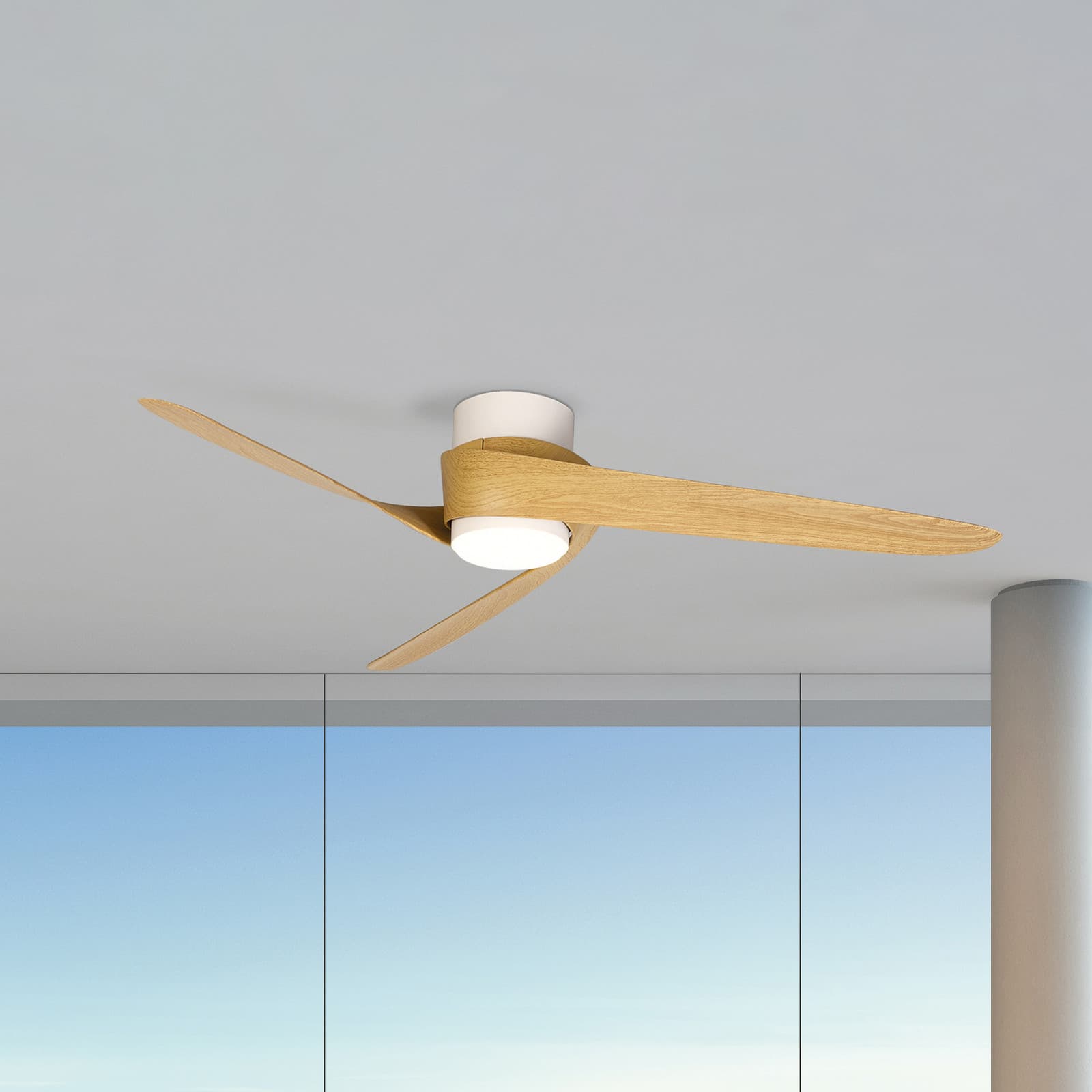 LED-kattotuuletin Groenland, puu, hiljainen DC-moottori, CCT Mantra Iluminación - Olohuone - Moderni - Muovi – Mantra Iluminación